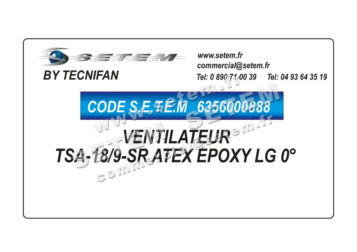 6356000888-VENTILATEUR TECNIFAN TSA-18/9-SR ATEX EPOXY LG 0°