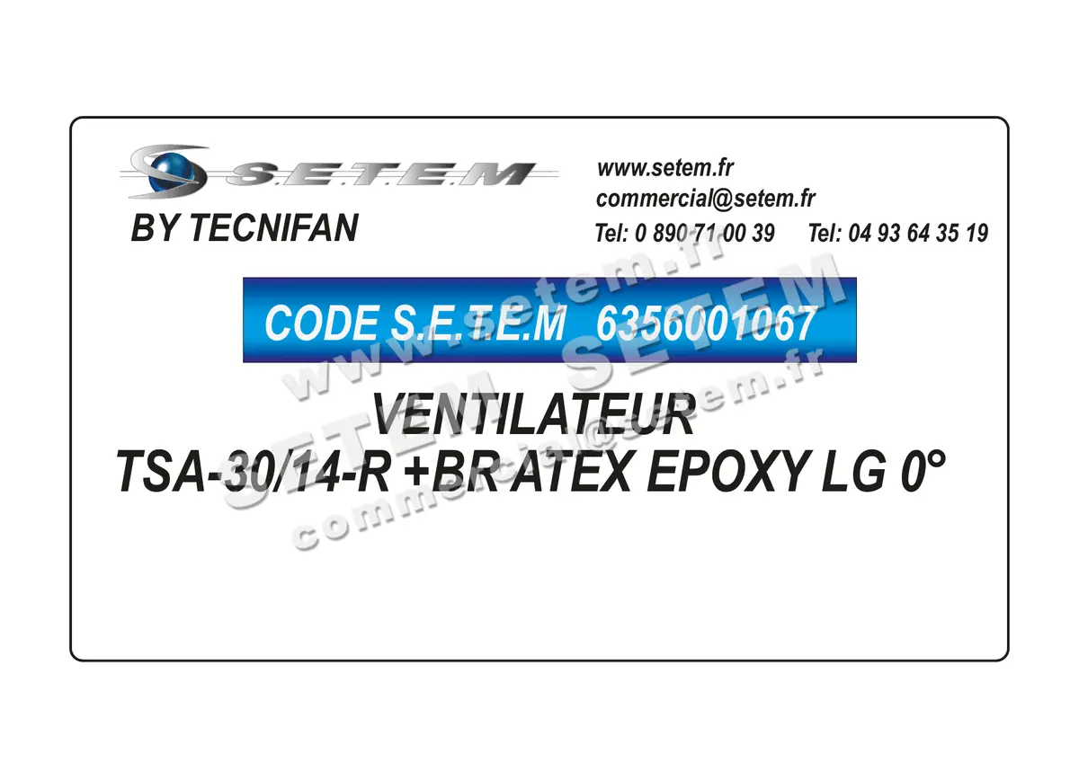 6356001067-VENTILATEUR TECNIFAN TSA-30/14-R +BR ATEX EPOXY LG 0°