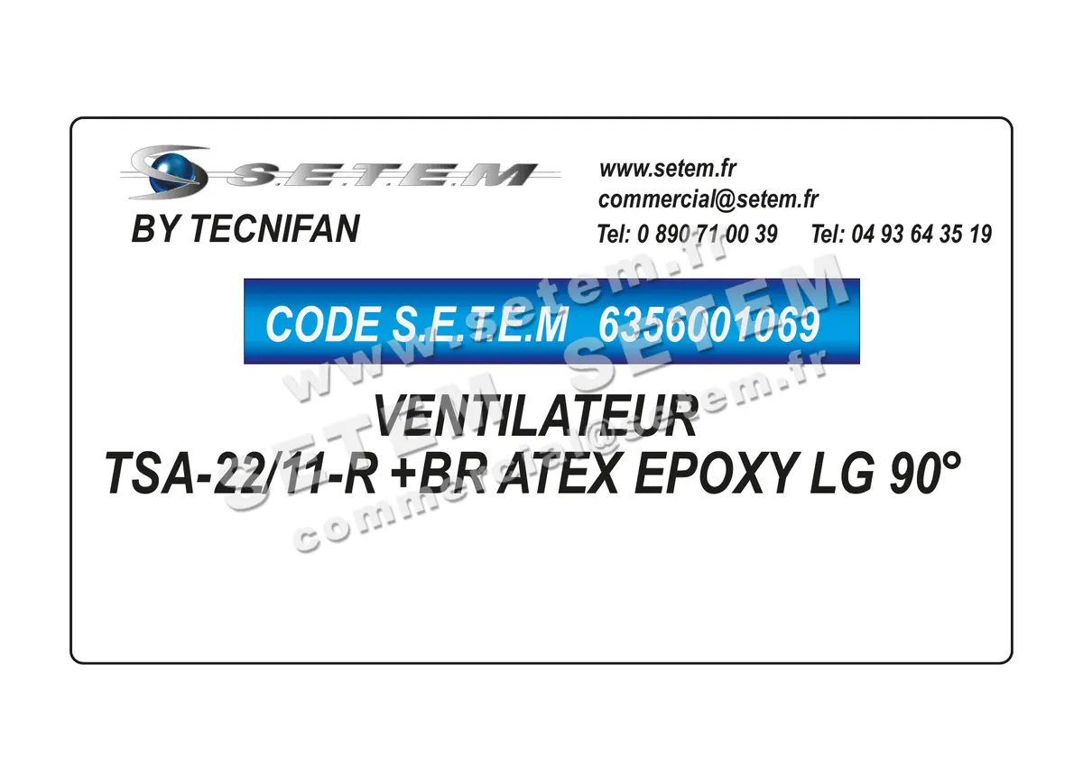 6356001069-VENTILATEUR TECNIFAN TSA-22/11-R +BR ATEX EPOXY LG 90°