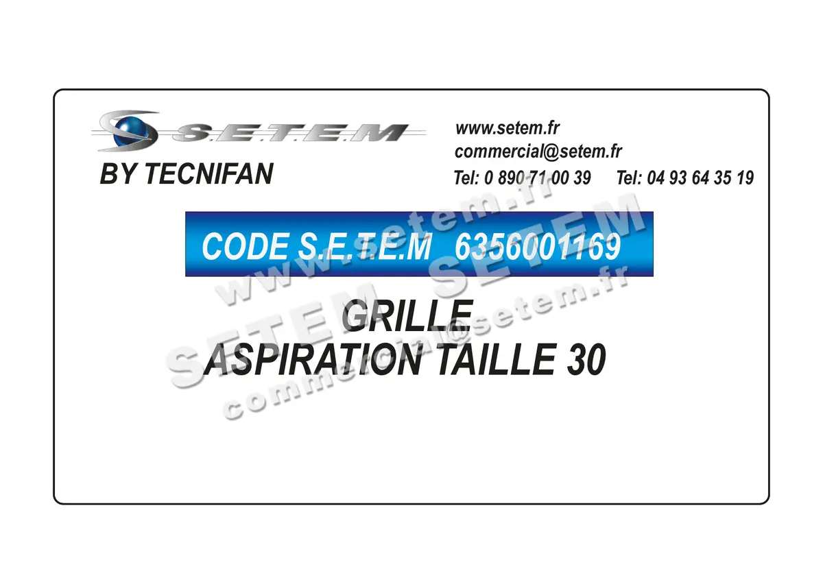 6356001169-GRILLE TECNIFAN ASPIRATION TAILLE 30