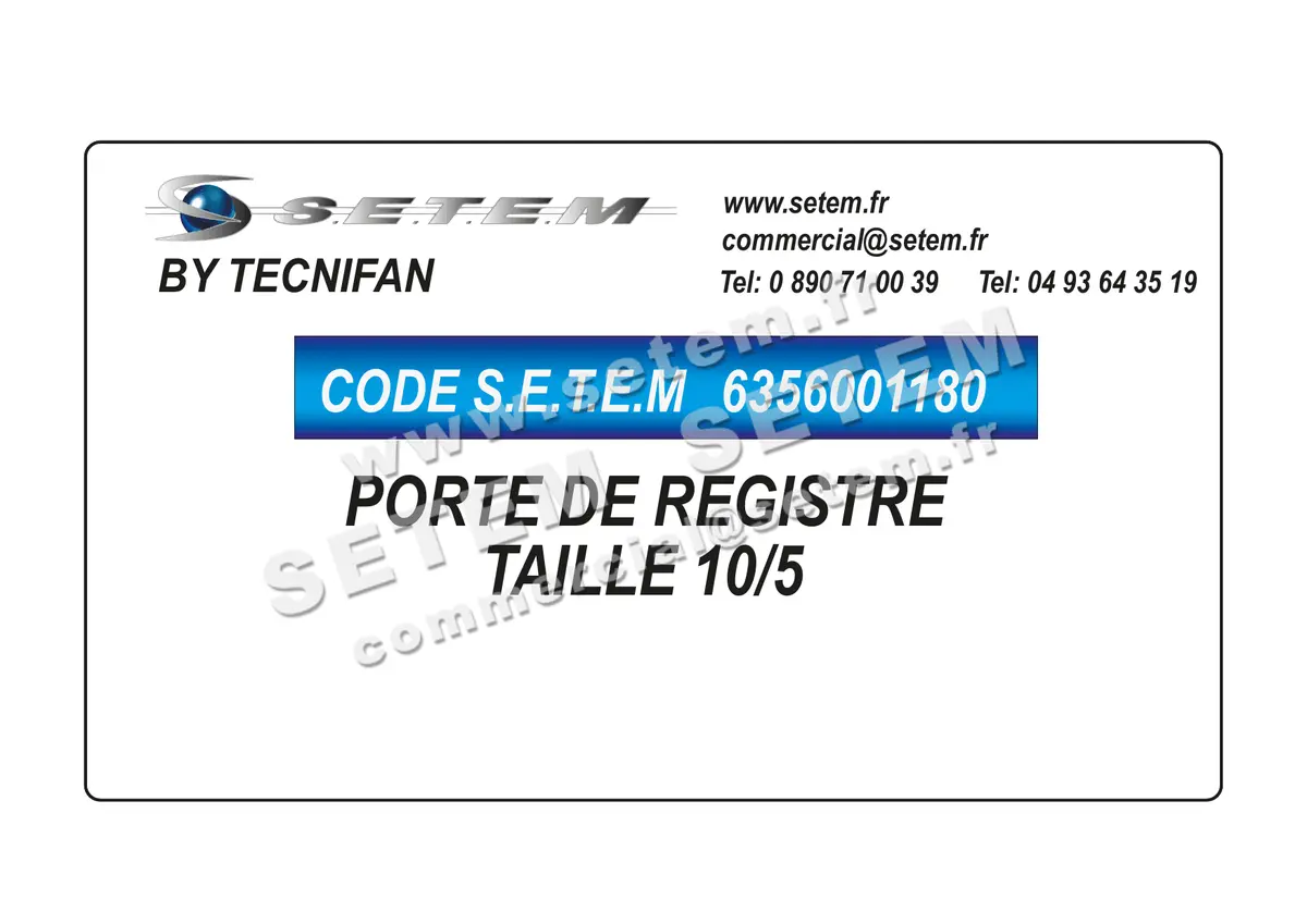 6356001180-PORTE DE REGISTRE TAILLE 10/5 TECNIFAN