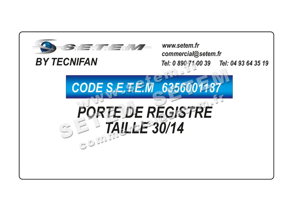 6356001187-PORTE DE REGISTRE TAILLE 30/14 TECNIFAN