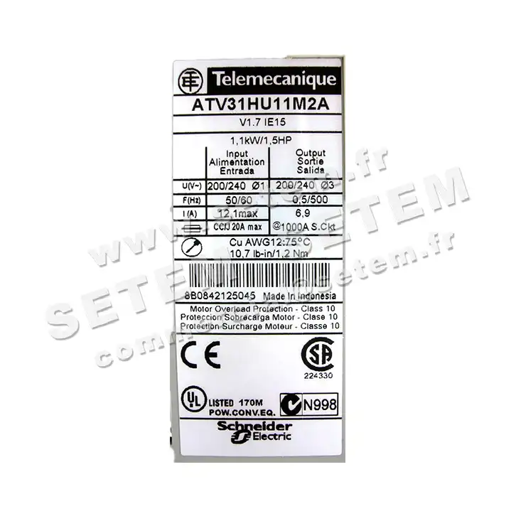 6380009705-VARIATEUR TELEMECANIQUE ATV31HU11M2A 1.10KW M230V/T230V 3