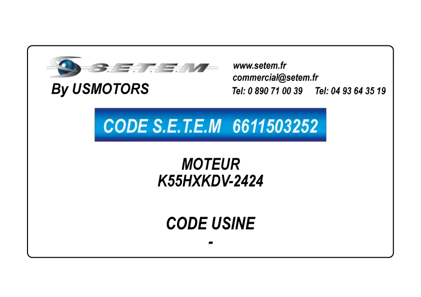 6611503252-MOTEUR USMOTORS K55HXKDV-2424