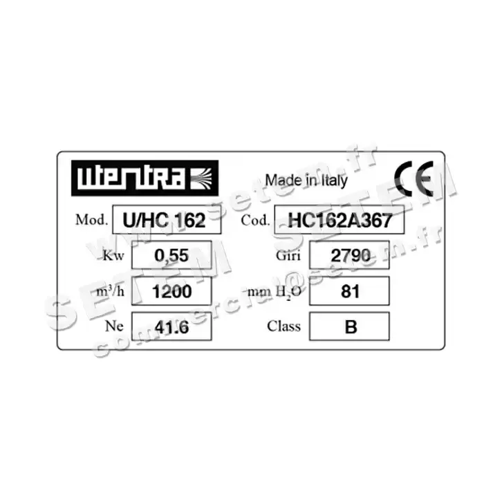 6616000403-VENTILATEUR UTENTRA U/HC162 RD 270° 0.55KW 2P T230/400V *HC162A367* 4