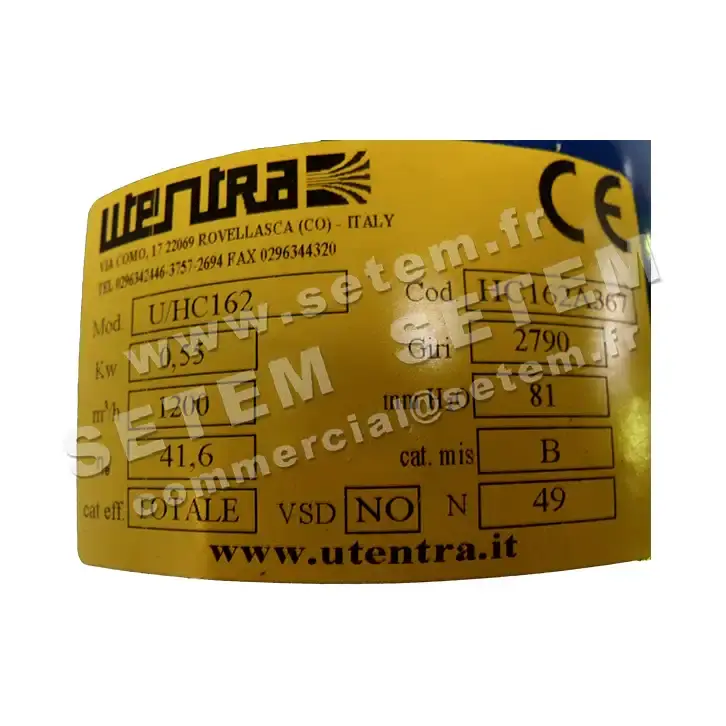 6616000403-VENTILATEUR UTENTRA U/HC162 RD 270° 0.55KW 2P T230/400V *HC162A367* 2