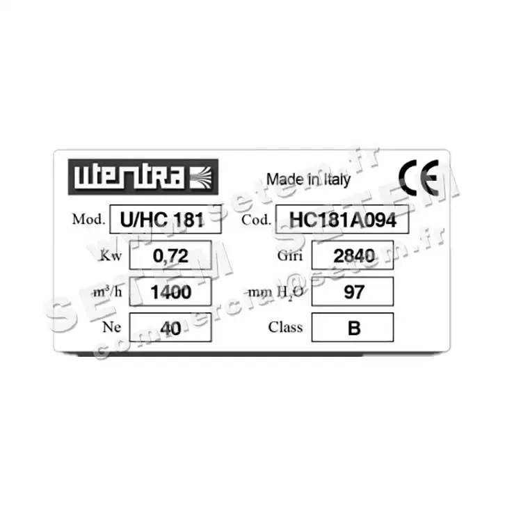 6616000407-VENTILATEUR UTENTRA U/HC181 0.75KW 2P T230/400V LG 90° *HC181A094* 2