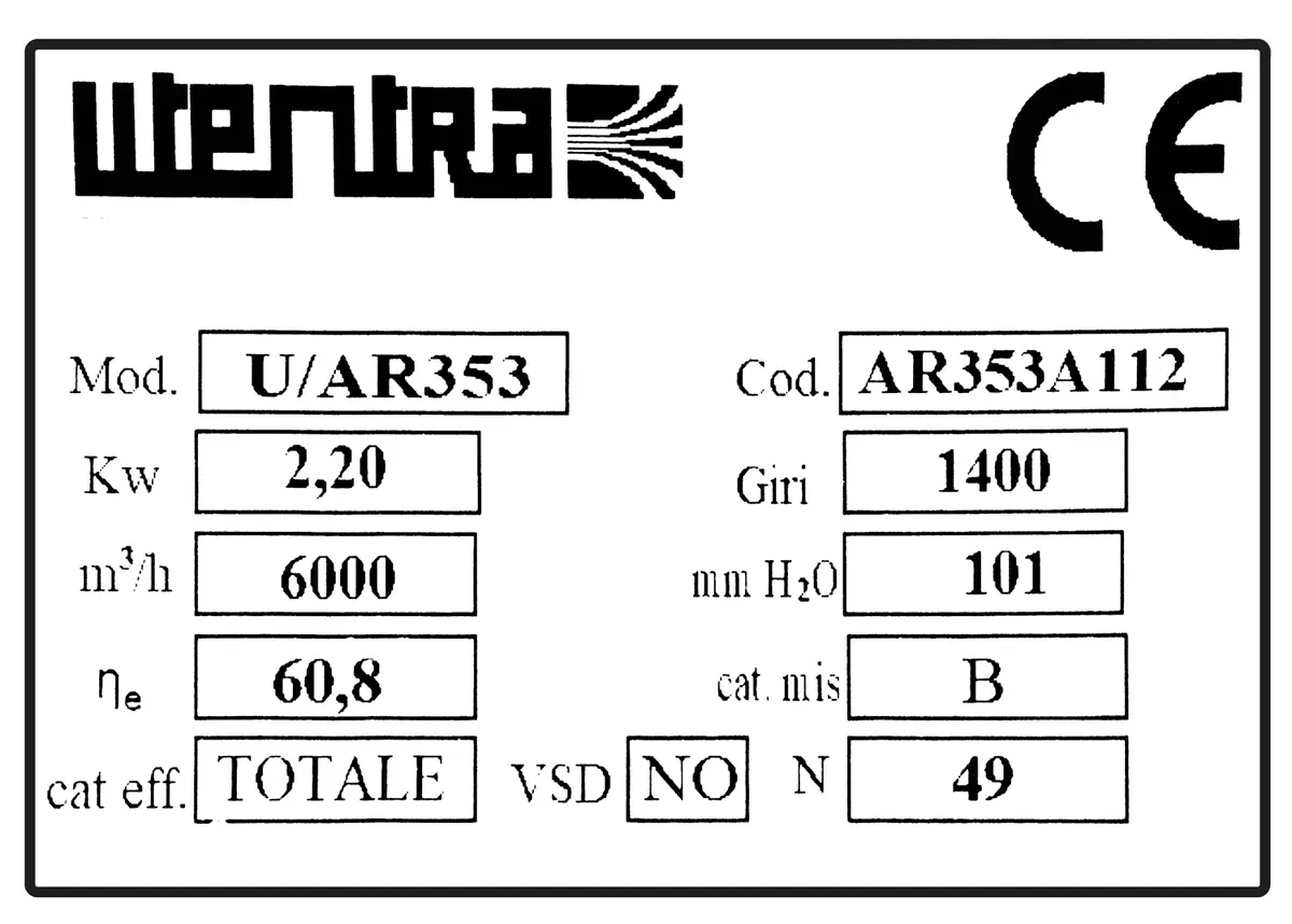 6616000643-VENTILATEUR UTENTRA U/AR353 2.2KW 4P T230/400V 270° RD 4