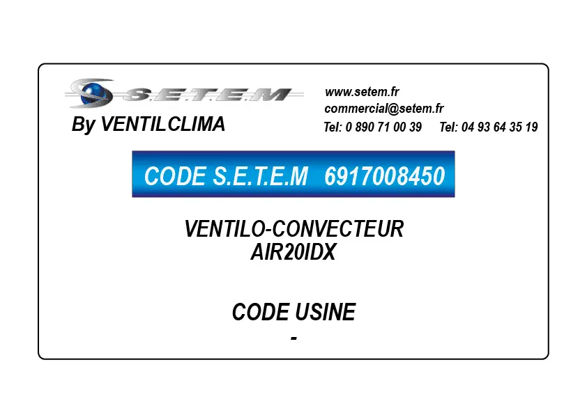6917008450-VENTILO-CONVECTEUR AIR20IDX VENTILCLIM