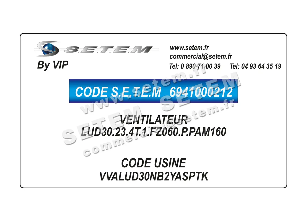 6941000212-VENTILATEUR VIP LUD30.23.4T.1.FZ060.P.PAM160 *VVALUD30NB2YASPTK*