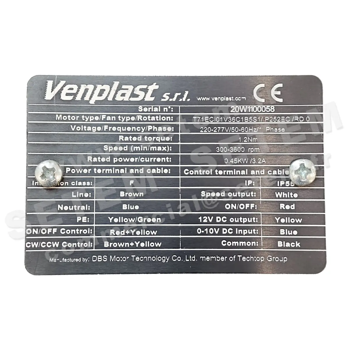6947008551-MOTEUR VENPLAST T71ECI01V36C1B5S1/P252EC/RD0
