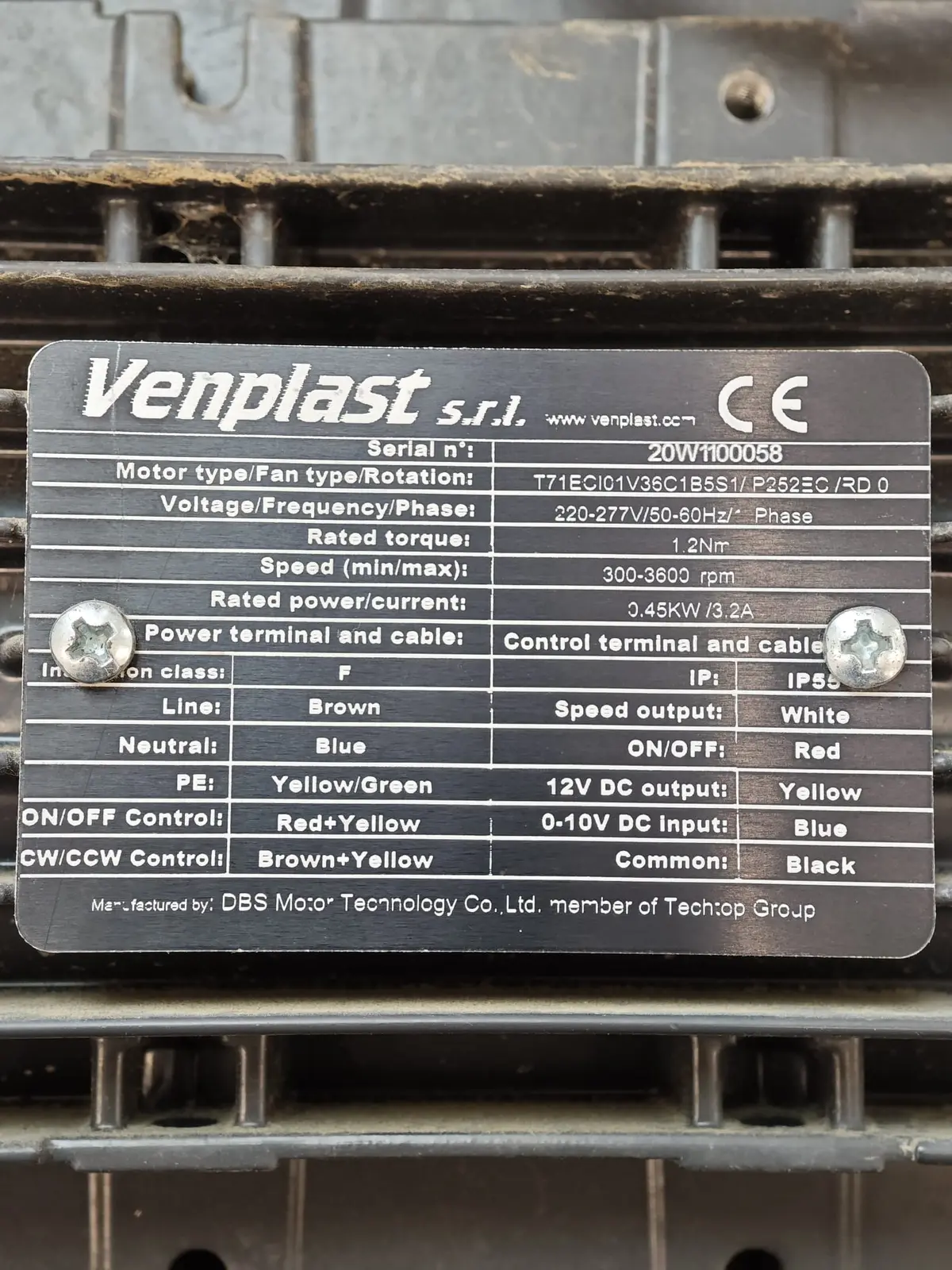 6947008551-MOTEUR VENPLAST T71ECI01V36C1B5S1/P252EC/RD0 2