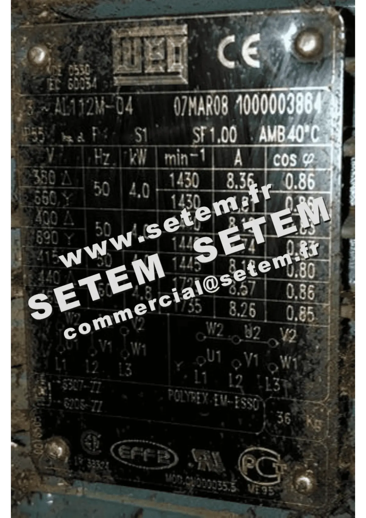 7232102625-MOTEUR WEG 4KW 4P T400/690V HA112 B3 AL112M.4