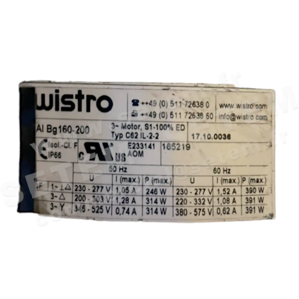 7236000101-VENTILATEUR WISTRO FLAIBG160-200 C62IL-2-2 *17.10.0036*