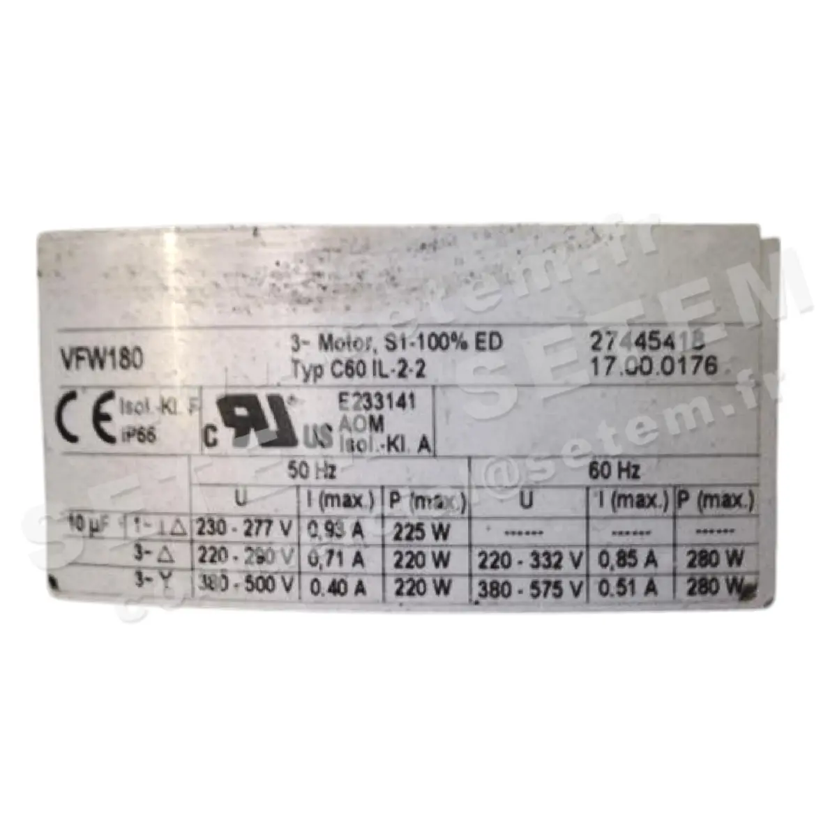 7236000176-VENTILATEUR WISTRO C60IL.2.2 *17.00.0176*