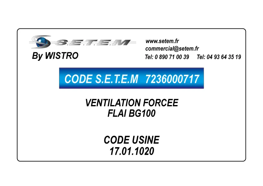 7236000717-VENTILATION FORCEE WISTRO FLAI BG100 *17.01.1020*