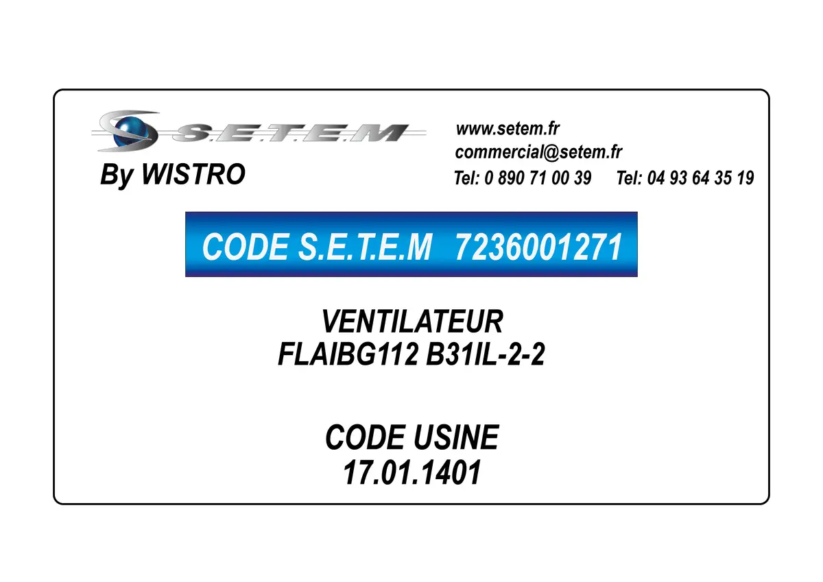 7236001271-VENTILATEUR WISTRO FLAIBG112 B31IL-2-2 *17.01.1401* 2