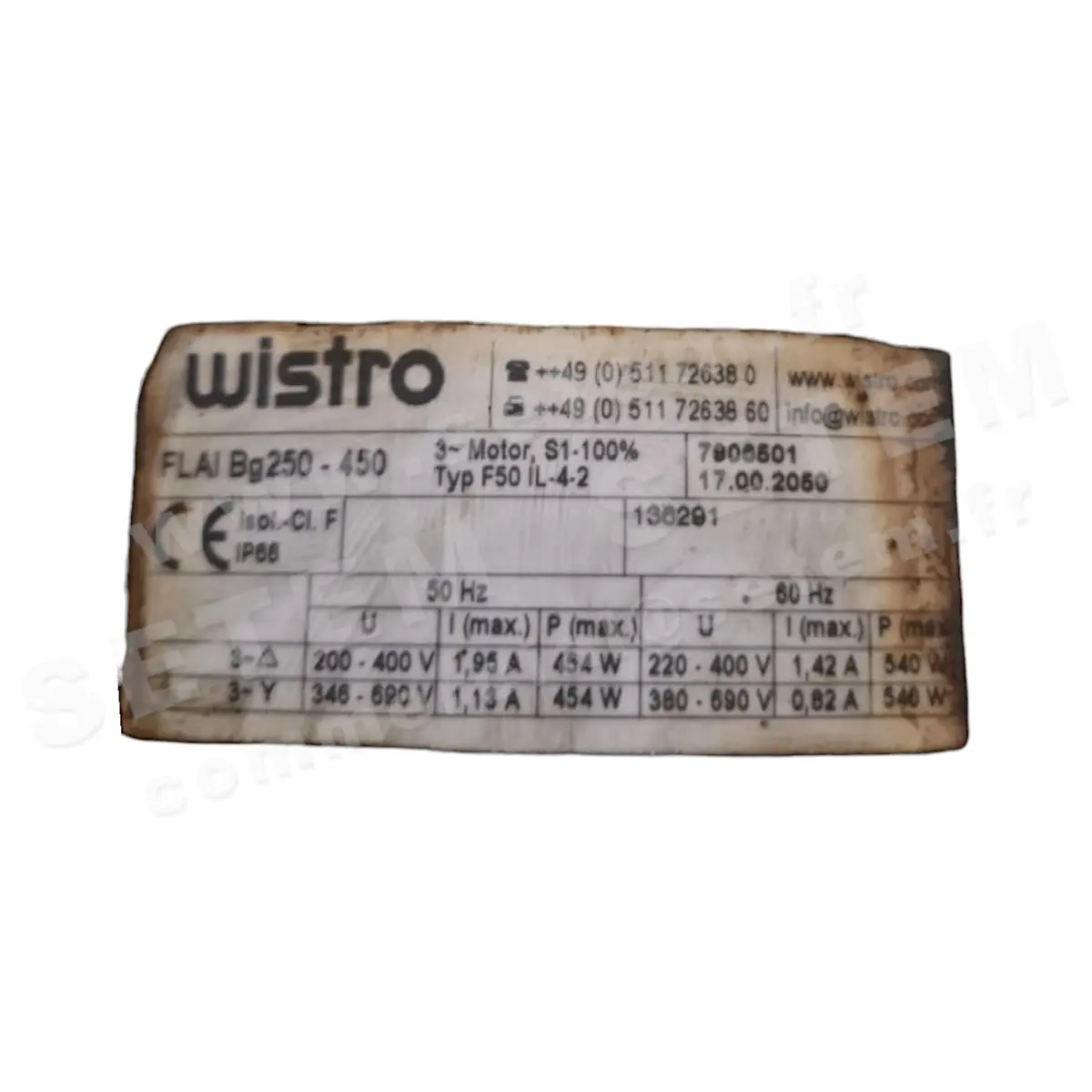 7236002050-VENTILATEUR WISTRO FLAIBG250-450 F50IL-4-2 *17.00.2050*