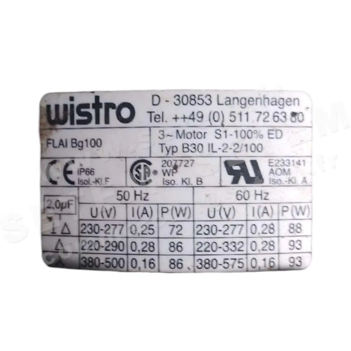 7236004852-VENTILATON FORCEE WISTRO FLAIBG100 B30 IL-2-2/100