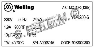 7239000014-MOTEUR WELLING YDK250.6 "9073002300" 3