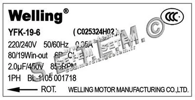 7239000242-MOTEUR WELLING YFK.19.6 "C025324H02" 3