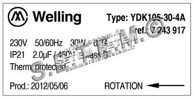 7239000395-MOTEUR WELLING YSK105.30.4A 1349H3 "7243917" 2