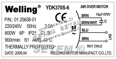 7239002011-MOTEUR WELLING YDK370S.6 3