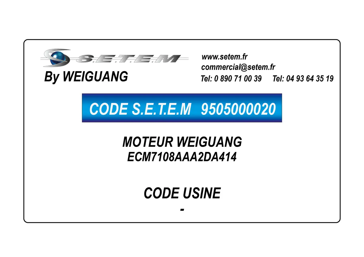 9505000020-MOTEUR WEIGUANG ECM7108AAA2DA414
