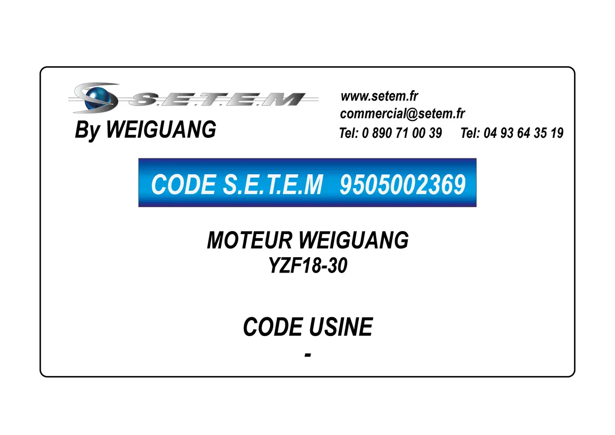 9505002369-MOTEUR WEIGUANG YZF18-30