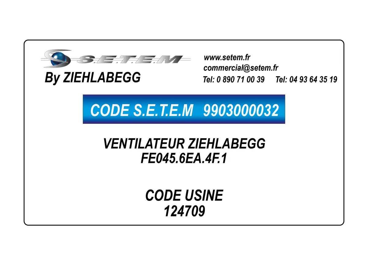 9903000032-VENTILATEUR ZIEHLABEGG FE045.6EA.4F.1 *124709*