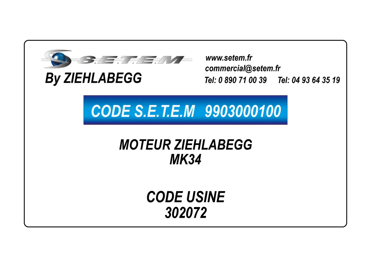 9903000100-MOTEUR ZIEHLABEGG MK34 *302072*