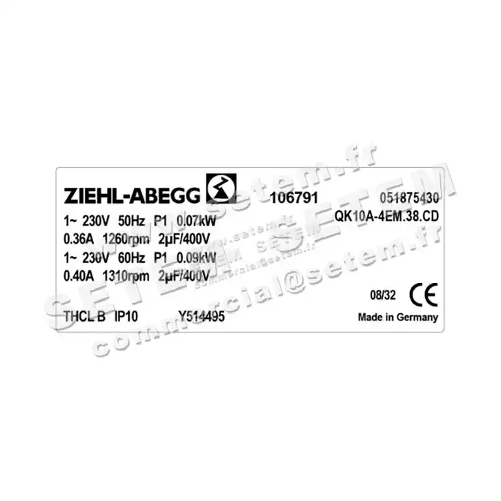 9903000936-VENTILATEUR ZIEHLABEGG QK10A.4EM.38.CD *106791* 2