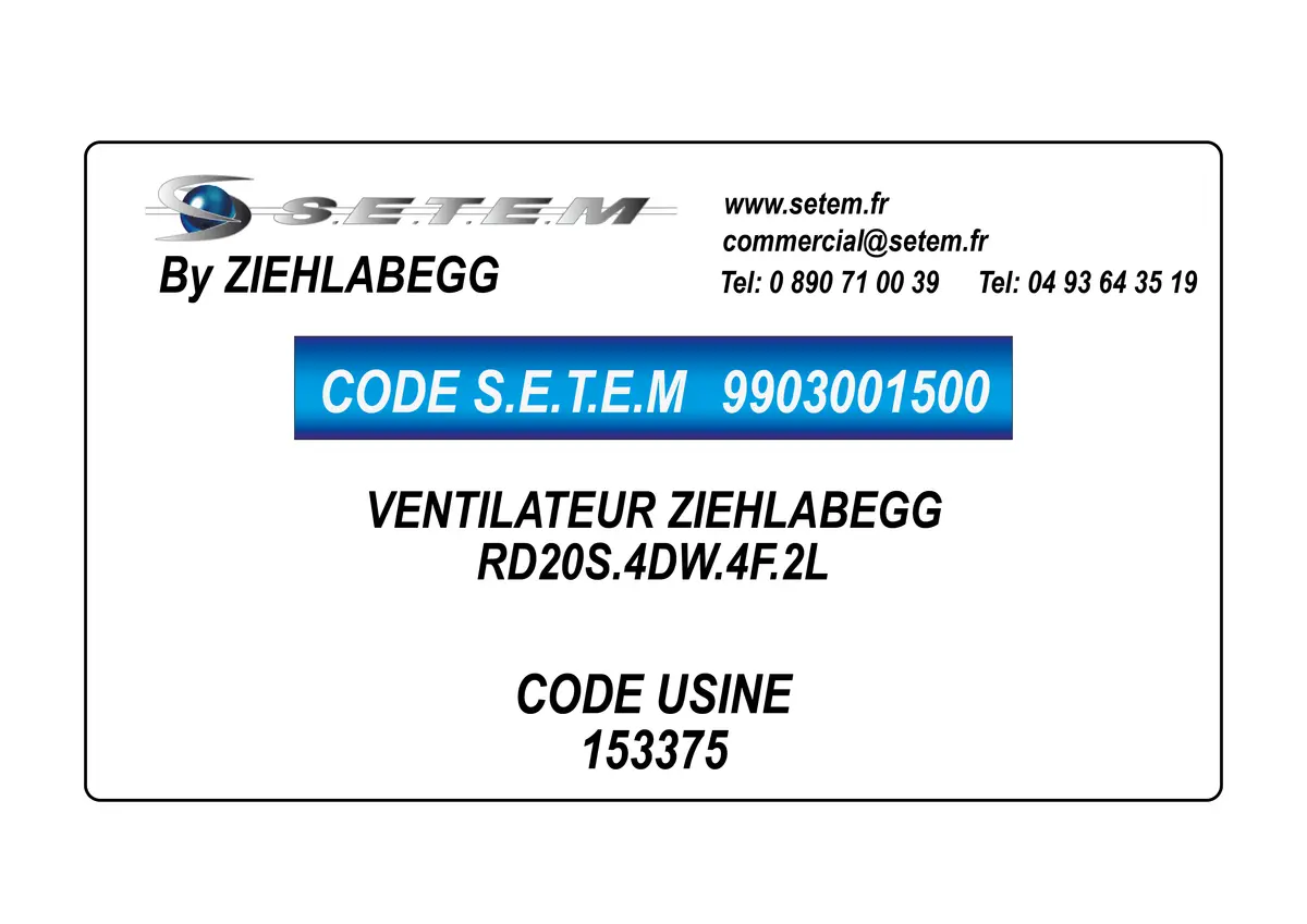 9903001500-VENTILATEUR ZIEHLABEGG RD20S.4DW.4F.2L *153375*