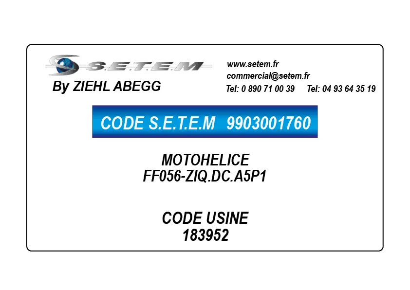 9903001760-MOTOHELICE FF056-ZIQ.DC.A5P1 *183952*