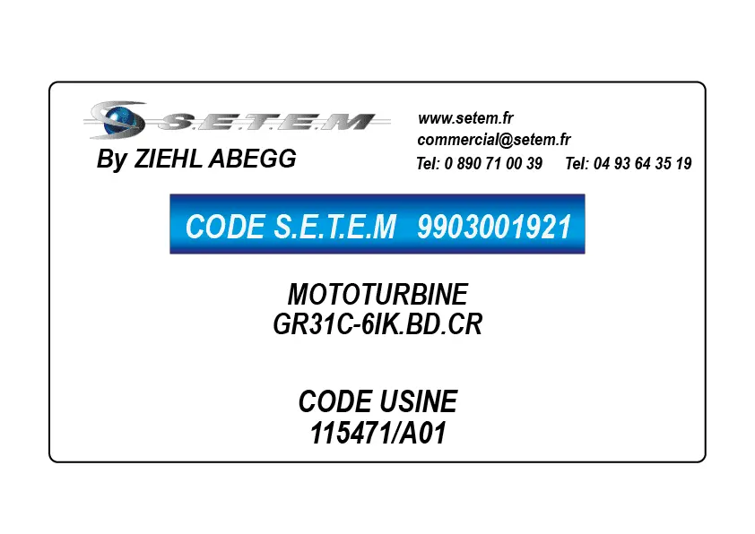 9903001921-MOTOTURBINE ZIEHL ABEGG GR31C-6IK.BD.CR *115471/A01*