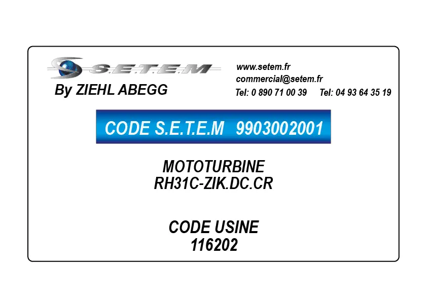 9903002001-MOTOTURBINE ZIEHL ABEGG RH31C-ZIK.DC.CR *116202*