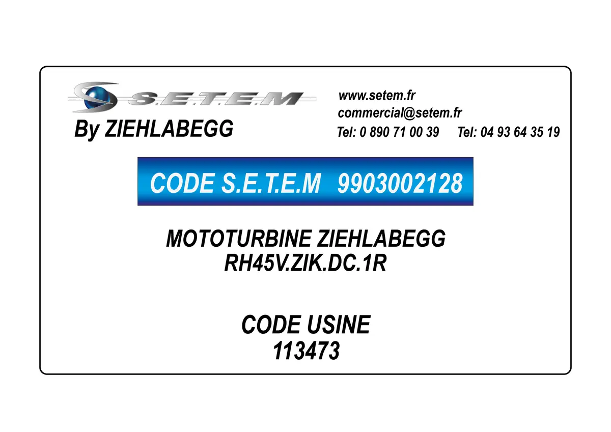 9903002128-MOTOTURBINE ZIEHLABEGG RH45V.ZIK.DC.1R *113473*