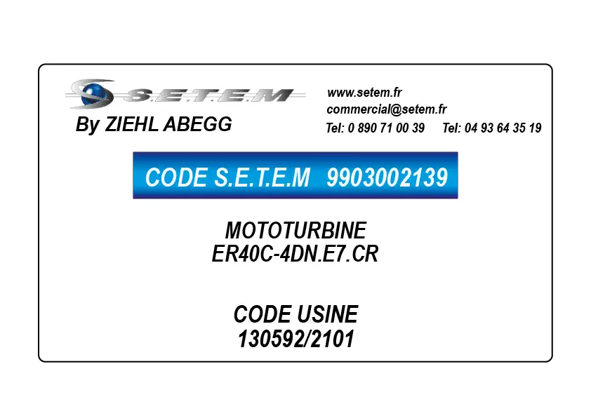 9903002139-MOTOTURBINE ZIEHL ABEGG ER40C-4DN.E7.CR *130592/2101*