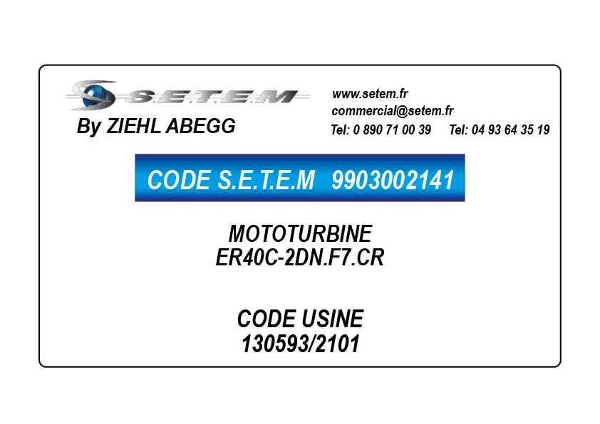 9903002141-MOTOTURBINE ZIEHL ABEGG ER40C-2DN.F7.CR *130593/2101*