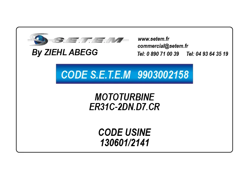 9903002158-MOTOTURBINE ZIEHL ABEGG ER31C-2DN.D7.CR *130601/2141*