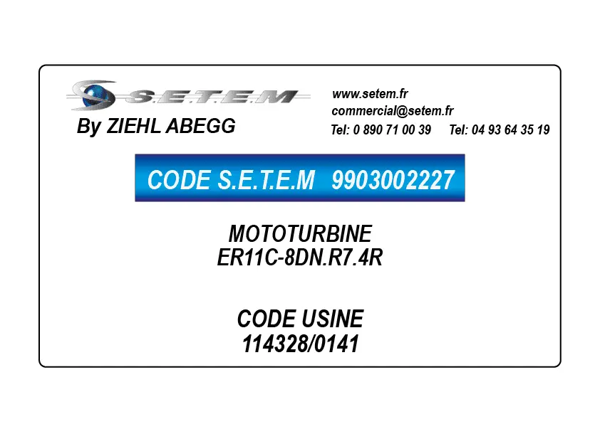 9903002227-MOTOTURBINE ZIEHL ABEGG ER11C-8DN.R7.4R *114328/0141*