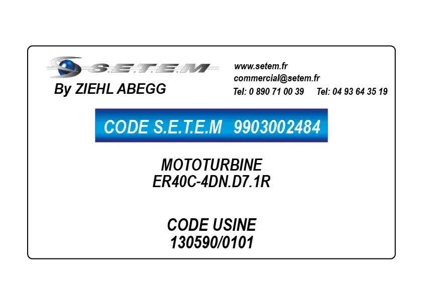 9903002484-MOTOTURBINE ZIEHL ABEGG ER40C-4DN.D7.1R *130590/0101*