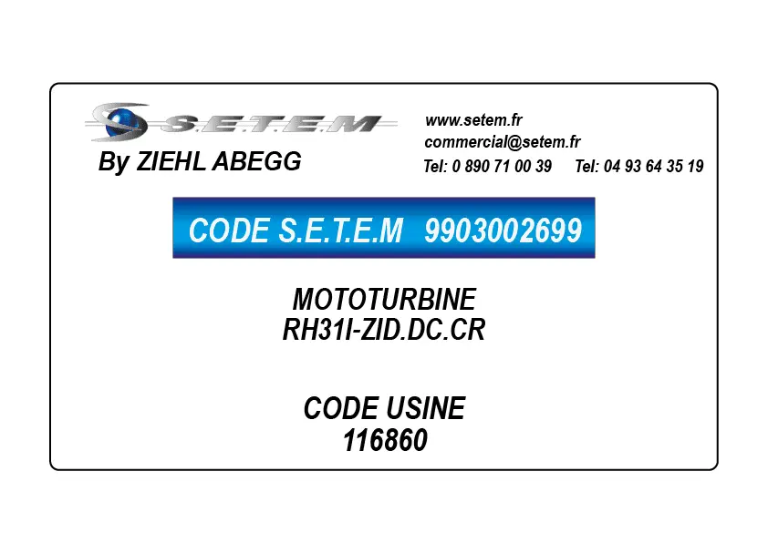 9903002699-MOTOTURBINE ZIEHL ABEGG RH31I-ZID.DC.CR *116860*