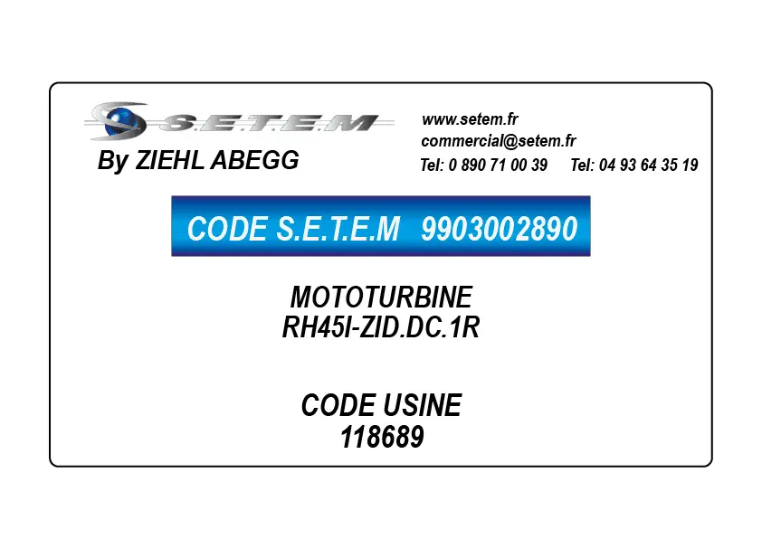 9903002890-MOTOTURBINE ZIEHL ABEGG RH45I-ZID.DC.1R *118689*