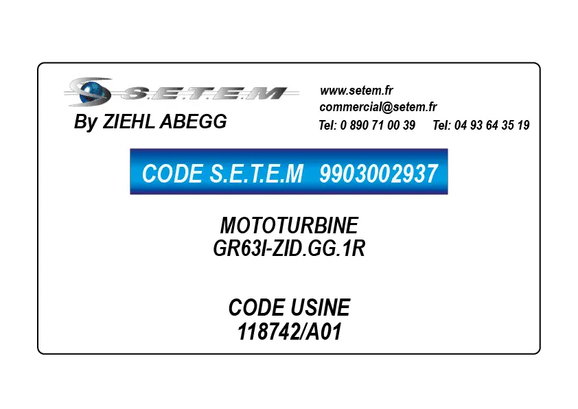 9903002937-MOTOTURBINE ZIEHL ABEGG GR63I-ZID.GG.1R *118742/A01*