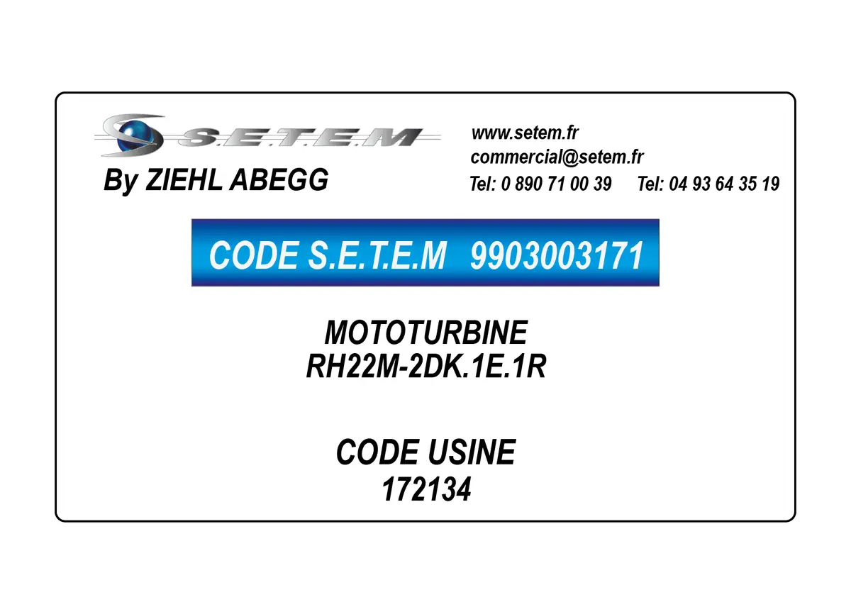 9903003171-MOTOTURBINE ZIEHL ABEGG RH22M-2DK.1E.1R *172134*