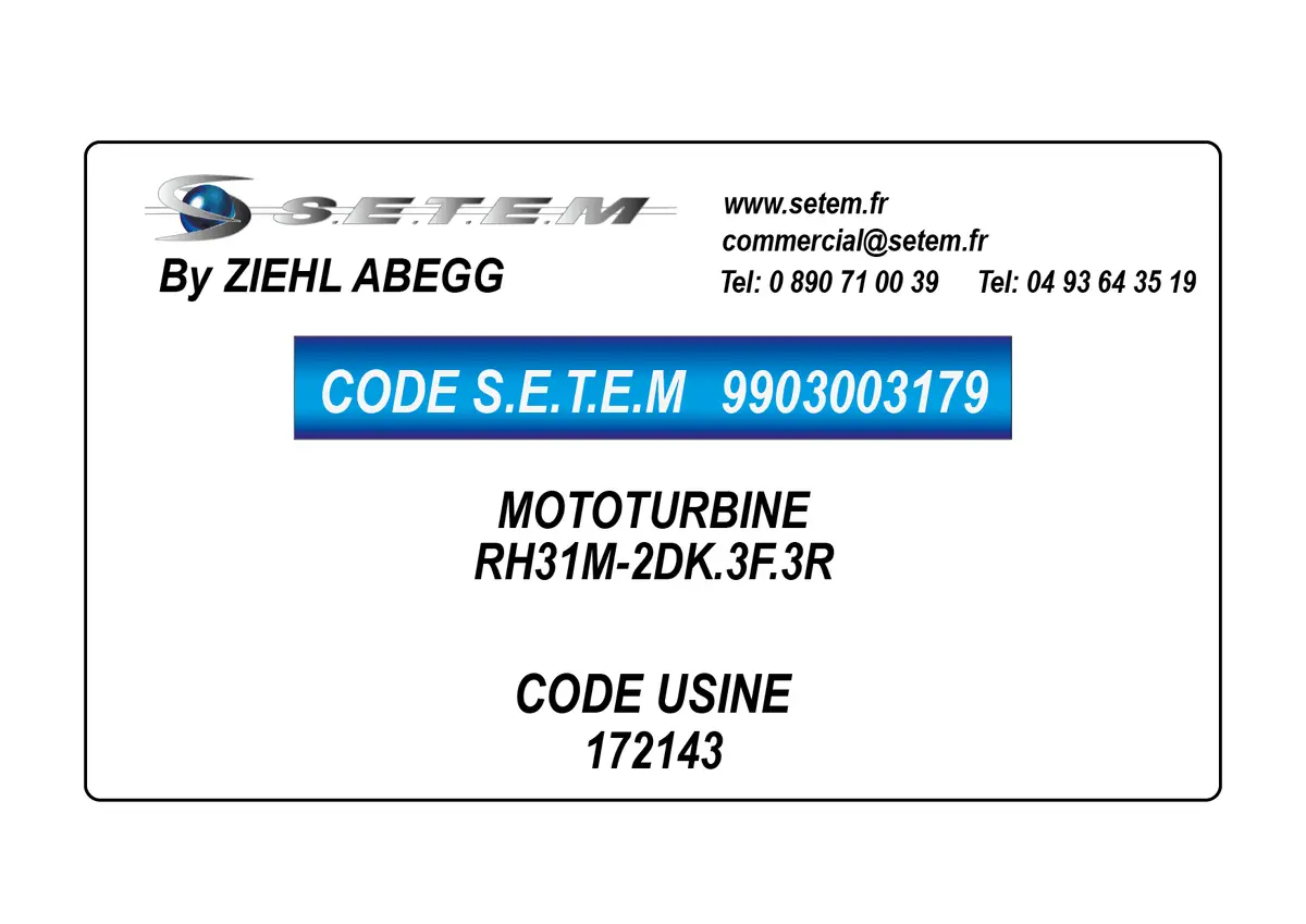 9903003179-MOTOTURBINE ZIEHL ABEGG RH31M-2DK.3F.3R *172143*