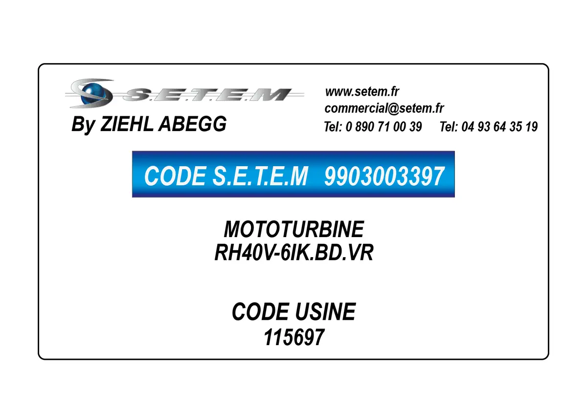 9903003397-MOTOTURBINE ZIEHL ABEGG RH40V-6IK.BD.VR *115697*