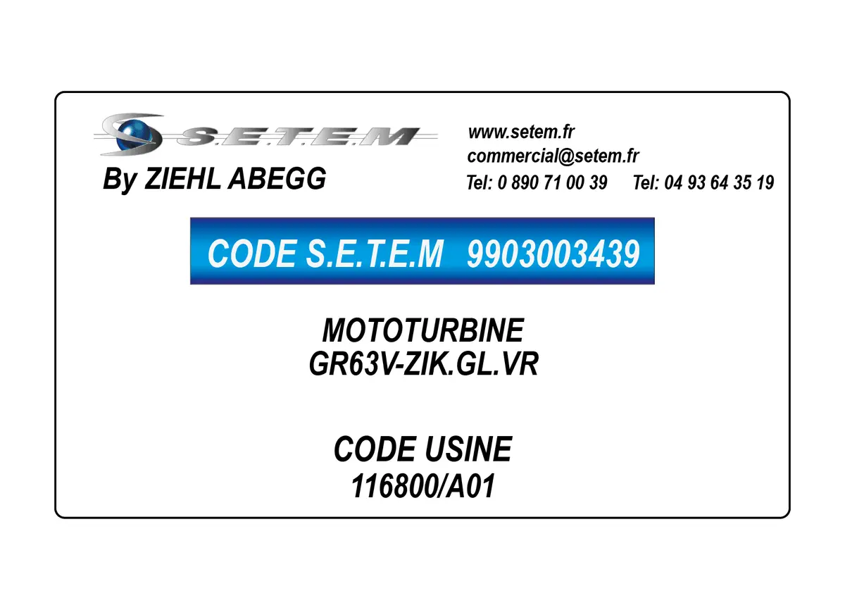 9903003439-MOTOTURBINE ZIEHL ABEGG GR63V-ZIK.GL.VR *116800/A01*