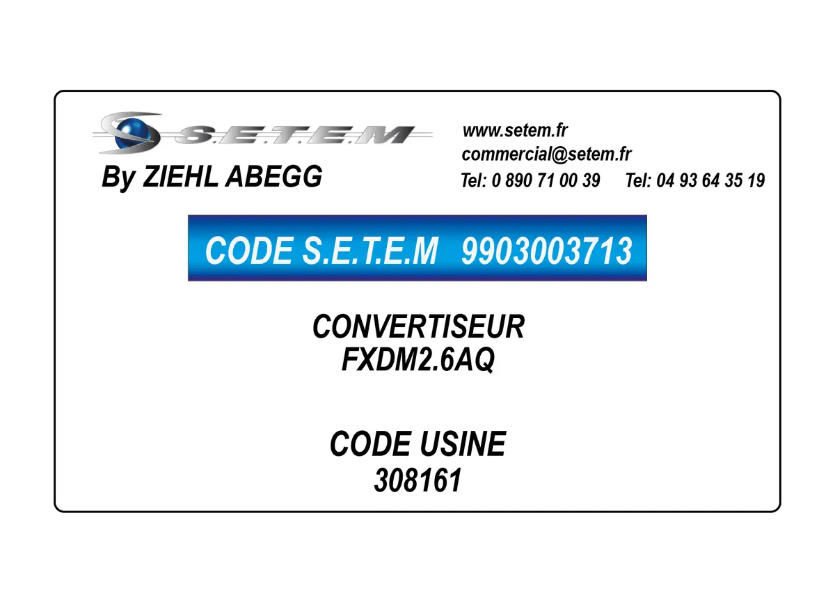 9903003713-CONVERTISEUR ZIEHL ABEGG FXDM2.6AQ *308161*